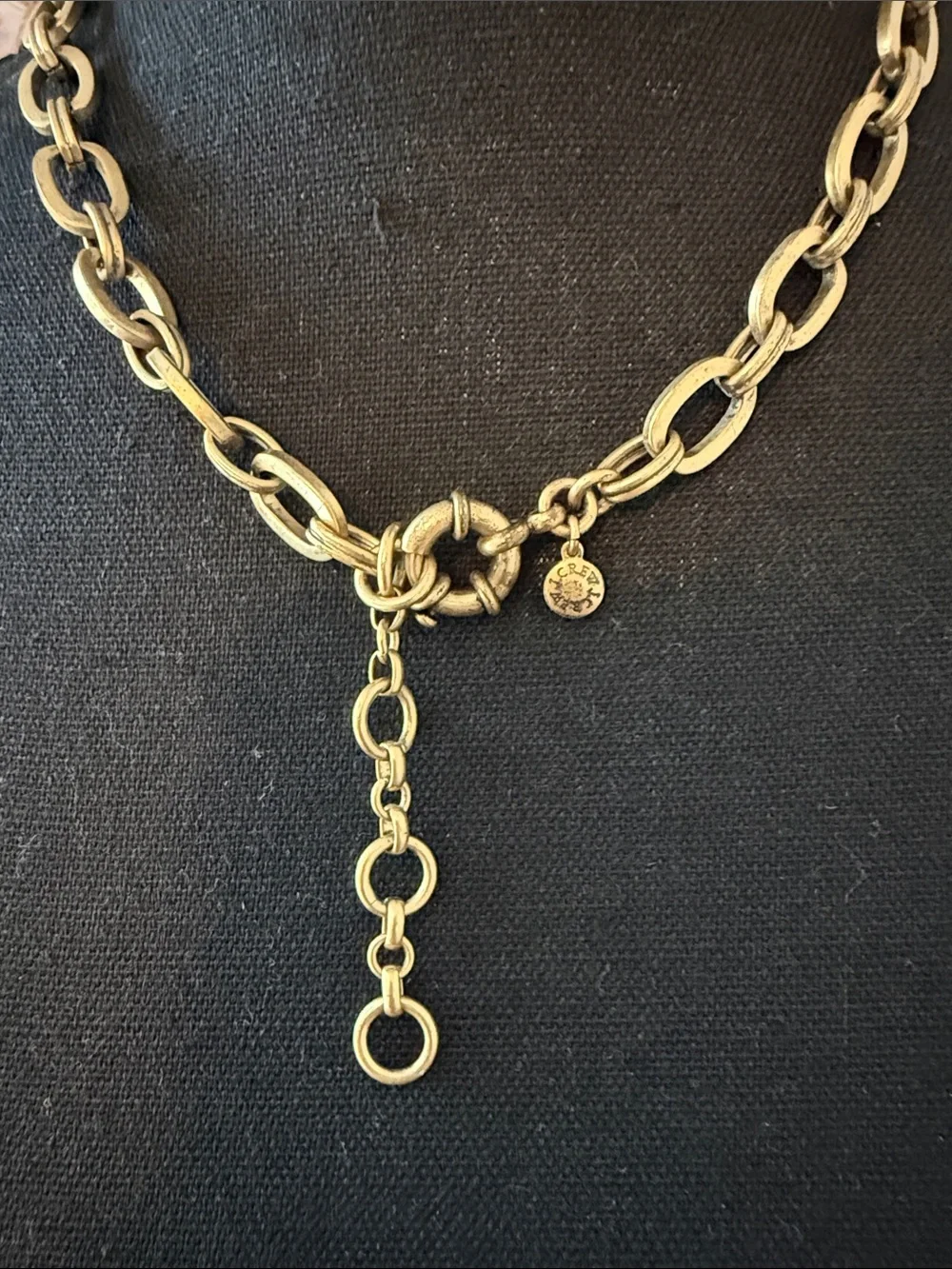 J. Crew Gold-Tone Clear Crystal Cluster Necklace